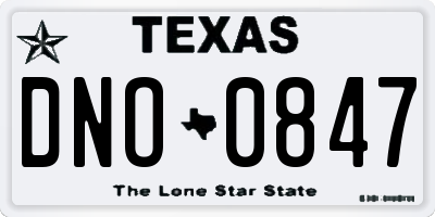 TX license plate DNO0847