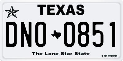 TX license plate DNO0851