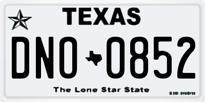 TX license plate DNO0852