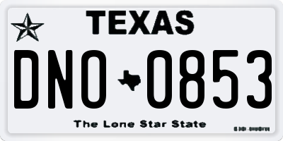 TX license plate DNO0853