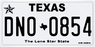 TX license plate DNO0854