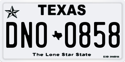 TX license plate DNO0858