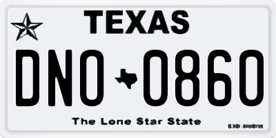 TX license plate DNO0860