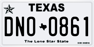 TX license plate DNO0861