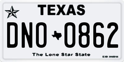 TX license plate DNO0862