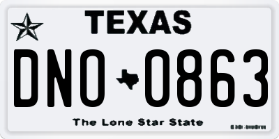 TX license plate DNO0863