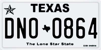 TX license plate DNO0864