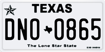 TX license plate DNO0865