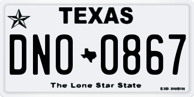 TX license plate DNO0867