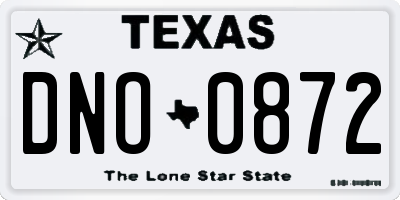 TX license plate DNO0872