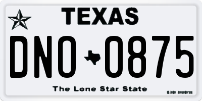 TX license plate DNO0875