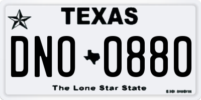 TX license plate DNO0880