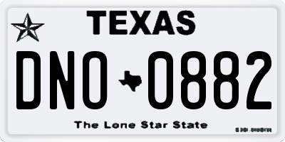 TX license plate DNO0882