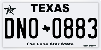 TX license plate DNO0883