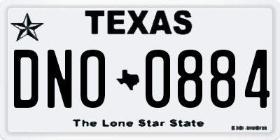 TX license plate DNO0884
