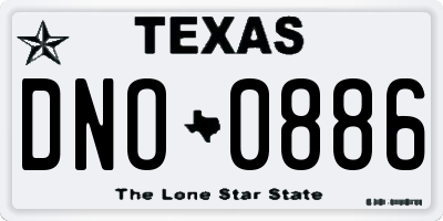 TX license plate DNO0886