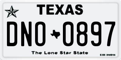 TX license plate DNO0897
