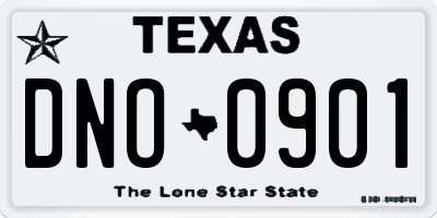 TX license plate DNO0901
