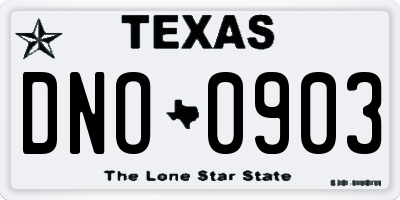 TX license plate DNO0903