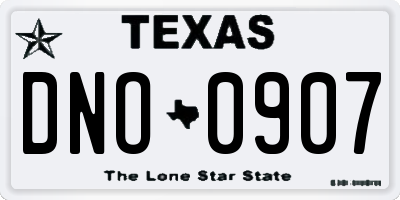 TX license plate DNO0907