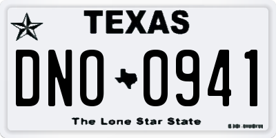 TX license plate DNO0941