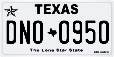 TX license plate DNO0950