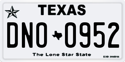 TX license plate DNO0952
