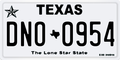 TX license plate DNO0954