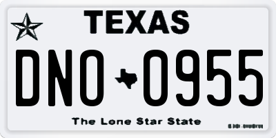 TX license plate DNO0955