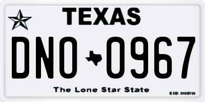 TX license plate DNO0967