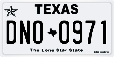 TX license plate DNO0971