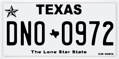 TX license plate DNO0972