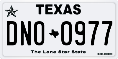 TX license plate DNO0977