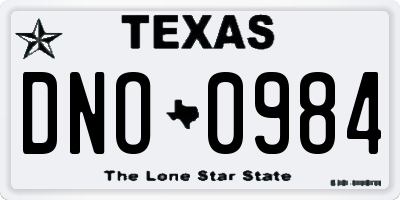 TX license plate DNO0984