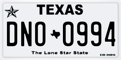 TX license plate DNO0994