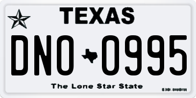 TX license plate DNO0995