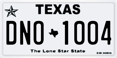 TX license plate DNO1004