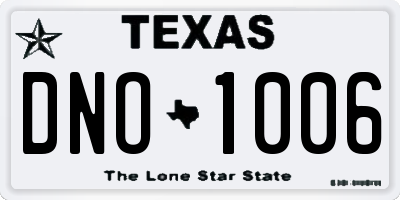 TX license plate DNO1006