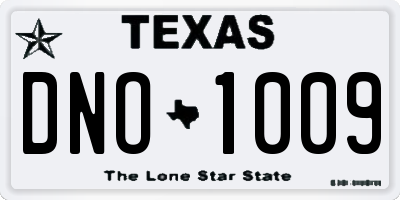 TX license plate DNO1009