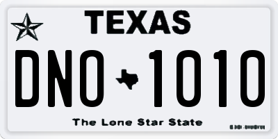 TX license plate DNO1010