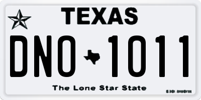 TX license plate DNO1011