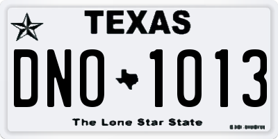 TX license plate DNO1013