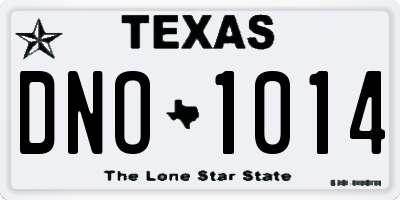 TX license plate DNO1014
