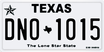 TX license plate DNO1015