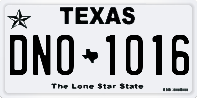 TX license plate DNO1016