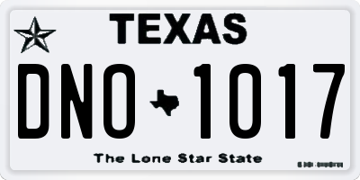 TX license plate DNO1017