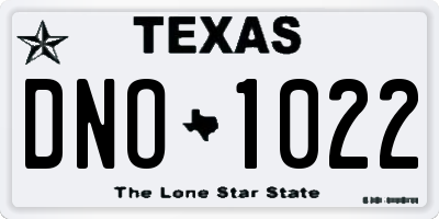 TX license plate DNO1022