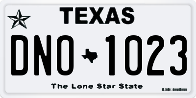 TX license plate DNO1023