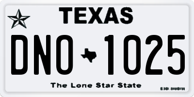 TX license plate DNO1025