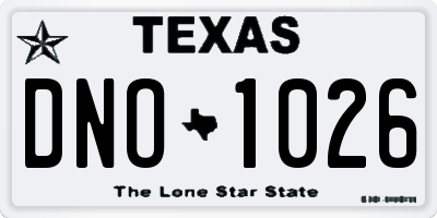 TX license plate DNO1026